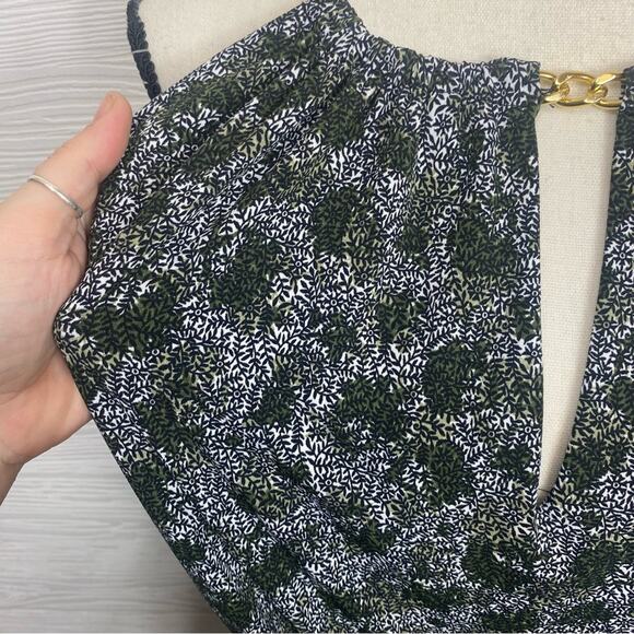 Michael Michael Kors Women's Plus Size Green Printed Chain-Neck Halter 3X - Picture 5 of 8